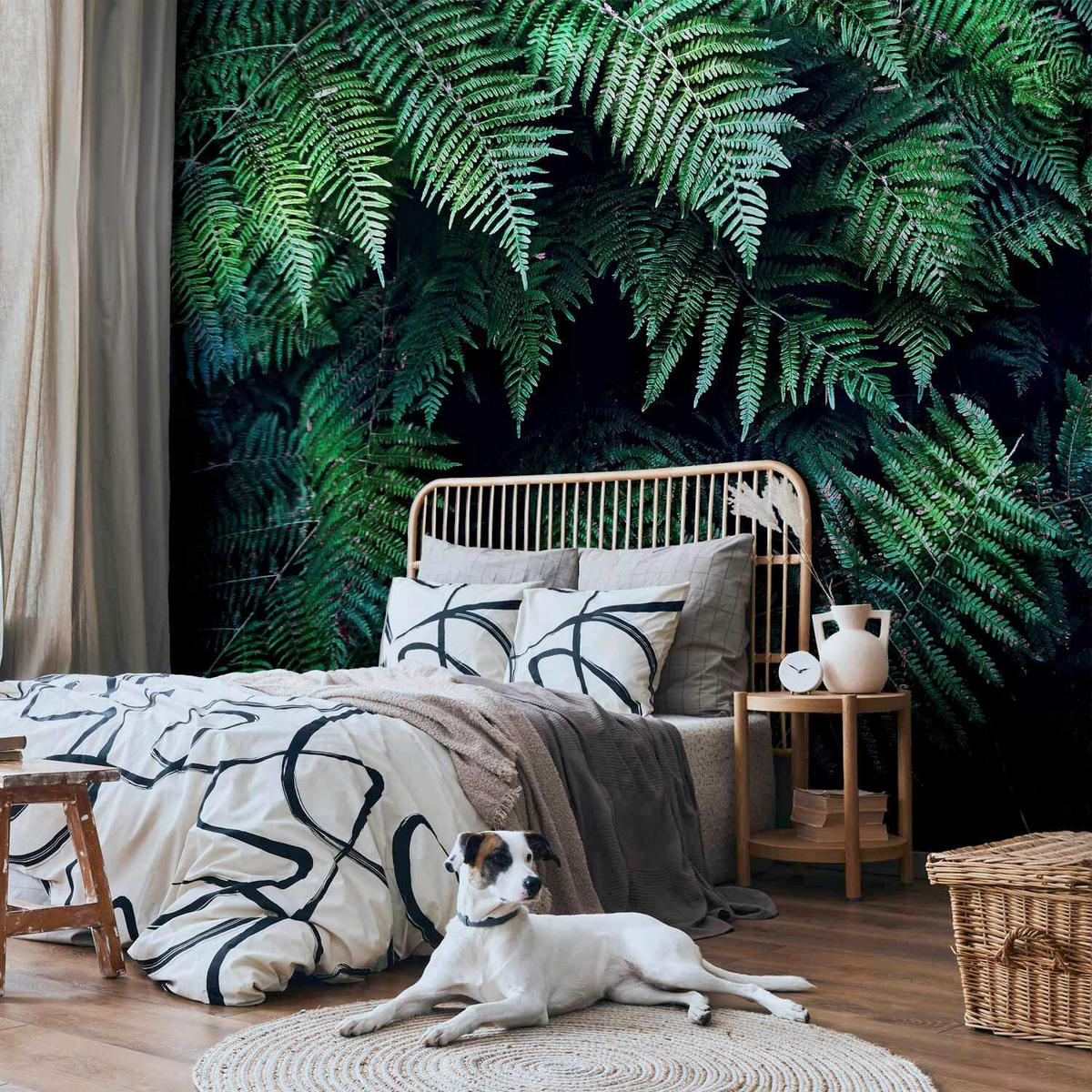 FOTOTAPETE  - Waldgrün/Schwarz, LIFESTYLE, Textil (400/280cm) - artgeist