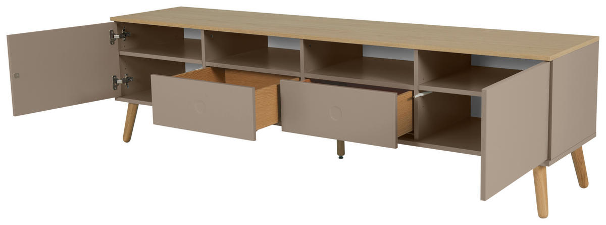 TV-ELEMENT - Taupe/Eichefarben, Design, Holz/Holzwerkstoff (192/54/43cm)
