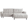 ECKSOFA in Chenille Ecru  - Ecru/Schwarz, KONVENTIONELL, Holz/Textil (266/180cm) - Carryhome