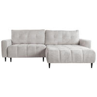 ECKSOFA in Chenille Ecru  - Ecru/Schwarz, Konventionell, Holz/Textil (266/180cm) - MID.YOU