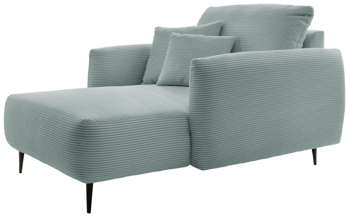 XXL-SESSEL Cord Hellblau    - Schwarz/Hellblau, Design, Textil/Metall (112/95/158cm) - Livetastic