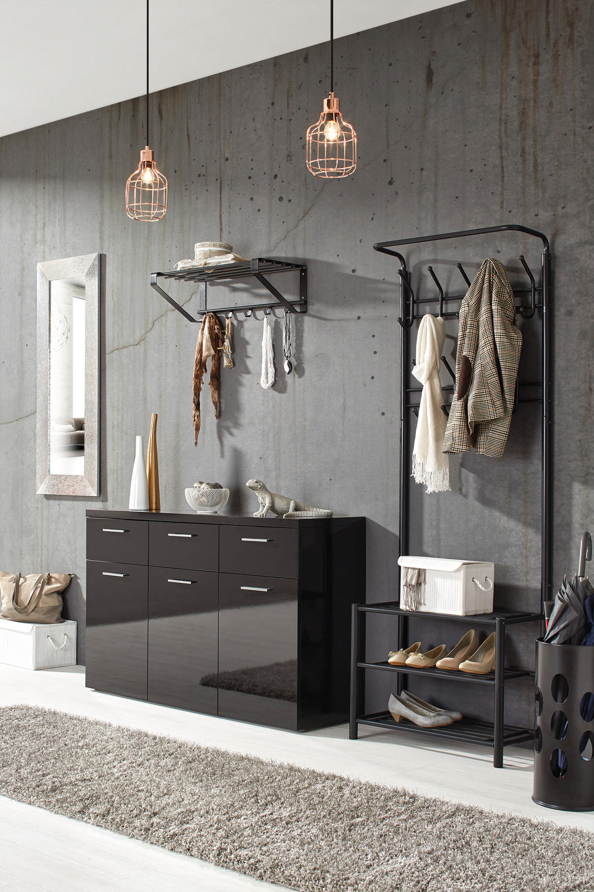 KLÄDHÄNGARE - svart, Design, metall (67/185/32cm) - Best Price