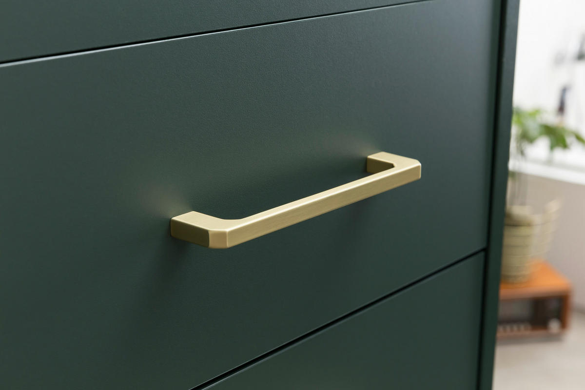 HOCHSCHRANK 67,1/184,3/33,1 cm  - Waldgrün/Goldfarben, MODERN, Holzwerkstoff/Metall (67,1/184,3/33,1cm) - Stylife