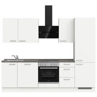 BUCĂTĂRIE FĂRĂ ELECTROCASNICE  - alb/culoare inox, Modern, metal/material pe bază de lemn (270cm) - Nobilia