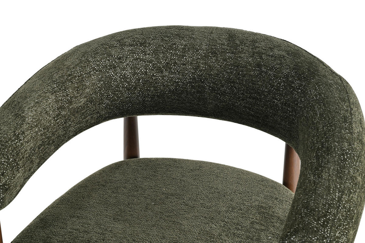 ARMLEHNSTUHL   Webstoff  Grün, Walnussfarben  - Walnussfarben/Grün, MODERN, Textil/Metall (61/75/61cm) - Livetastic