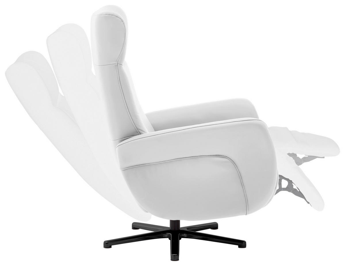 RELAXSESSEL in Leder Weiss  - Weiss/Schwarz, Design, Leder/Metall (76/112/83cm) - Beldomo Speed