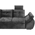 ECKSOFA  in Mikrovelours Schwarz  - Schwarz, KONVENTIONELL, Kunststoff/Textil (217/265cm) - Carryhome