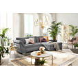 ECKSOFA in Flachgewebe Hellgrau  - Silberfarben/Hellgrau, Design, Textil/Metall (306/174cm) - Carryhome