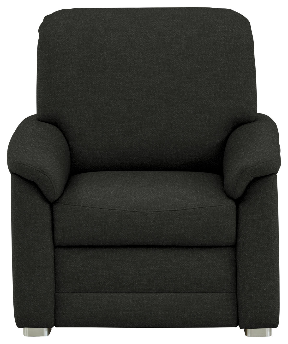 SESSEL Chenille Anthrazit  - Anthrazit/Alufarben, Konventionell, Textil/Metall (88/96/89cm) - Beldomo Comfort