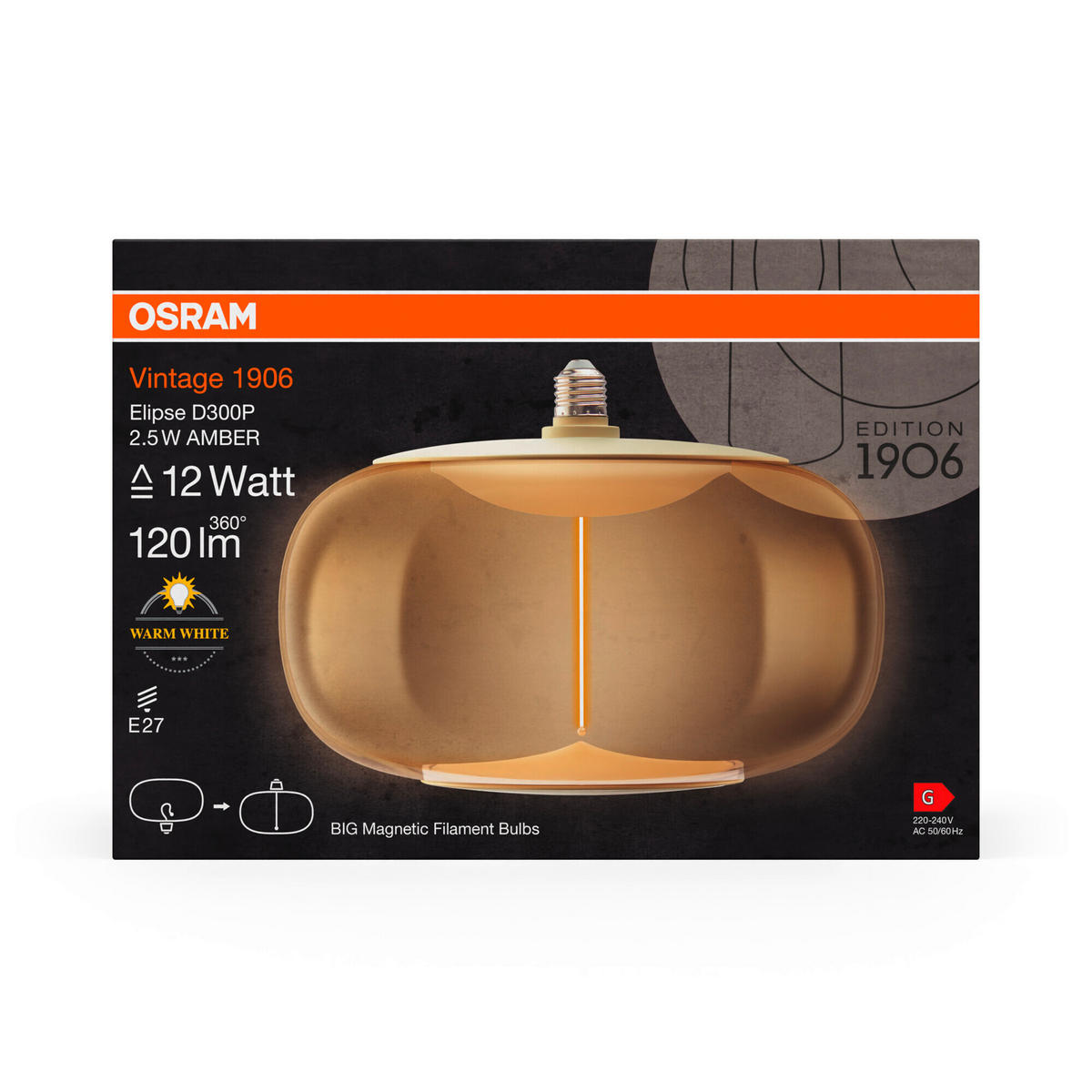 LED-LEUCHTMITTEL   E27 2.5 W 120 lm  - Bernsteinfarben, KONVENTIONELL, Kunststoff (30/21cm) - Ledvance