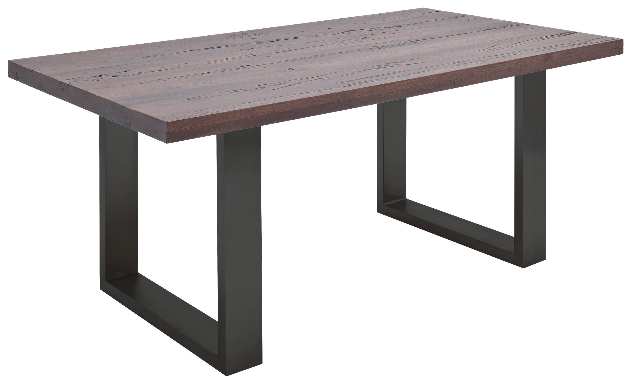 ESSTISCH 260/100/77 cm Eiche massiv Holz, Metall Anthrazit, Eichefarben rechteckig - Eichefarben/Anthrazit, Design, Holz/Metall (260/100/77cm) - Novel