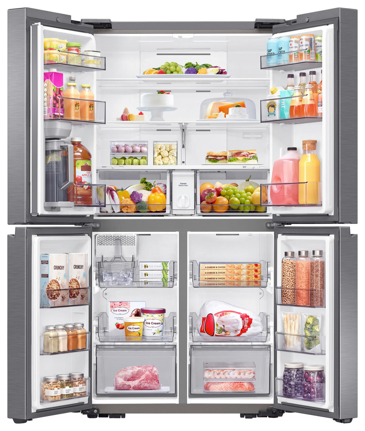 FRENCH-DOOR 91,2/177,9/72,3 cm RF59C701ES9/EG  - Edelstahlfarben, Basics, Glas/Kunststoff (91,2/177,9/72,3cm) - Samsung