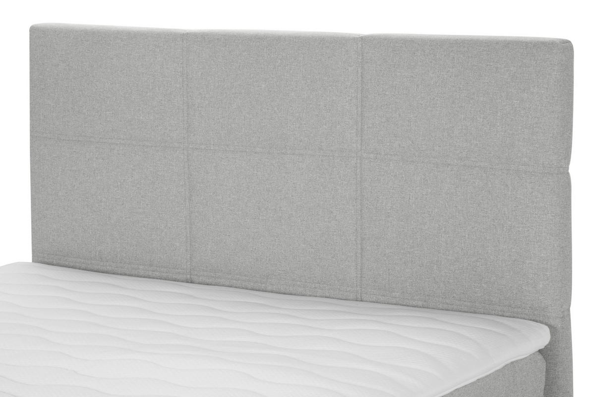 BOXSPRINGBETT 90/200 cm  in Hellgrau  - Hellgrau/Schwarz, Design, Kunststoff/Textil (90/200cm) - Welnova
