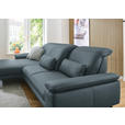 ECKSOFA in Echtleder Grau  - Schwarz/Grau, Design, Leder/Metall (193/332cm) - Dieter Knoll