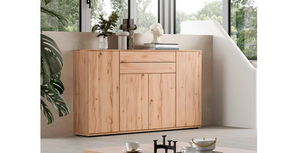 HIGHBOARD Buchefarben  180/116/40 cm  - Buchefarben/Schwarz, KONVENTIONELL, Holzwerkstoff/Kunststoff (180/116/40cm) - Venda