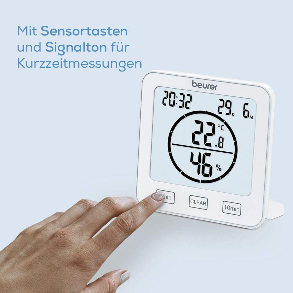 Thermo-Hygrometer  Weiß  - Weiß, Basics, Kunststoff (10,6/10,9/2,9cm) - Beurer