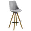 BARHOCKER Flachgewebe Hellgrau  - Eichefarben/Hellgrau, Design, Holz/Textil (48/112/56cm) - Carryhome