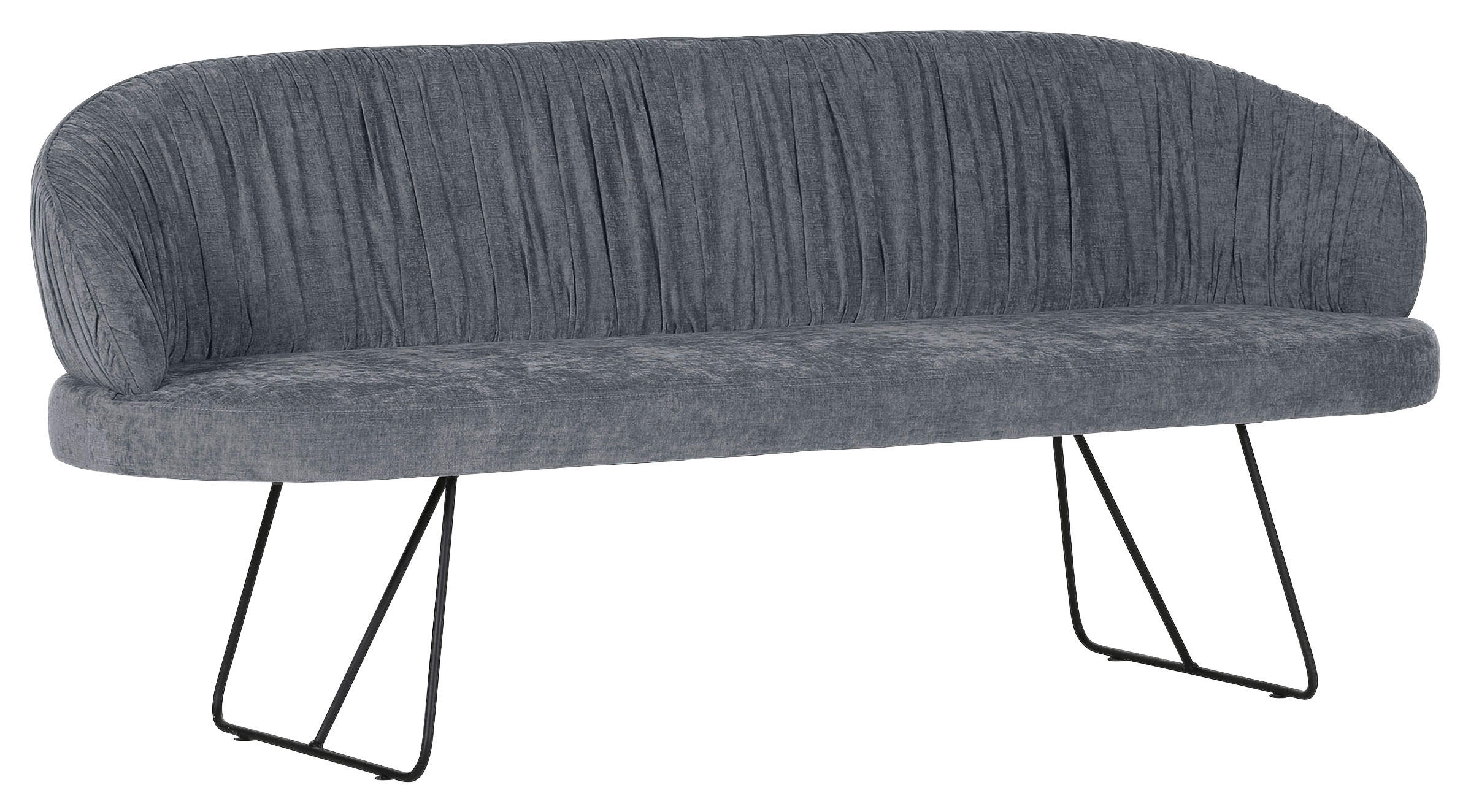 SITZBANK 202/88/65 cm Flachgewebe Grau Metall  - Schwarz/Grau, Design, Textil/Metall (202/88/65cm) - Novel