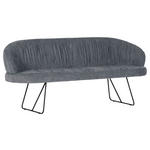 SITZBANK in Textil Grau  - Schwarz/Grau, Design, Textil/Metall (202/88/65cm) - Novel