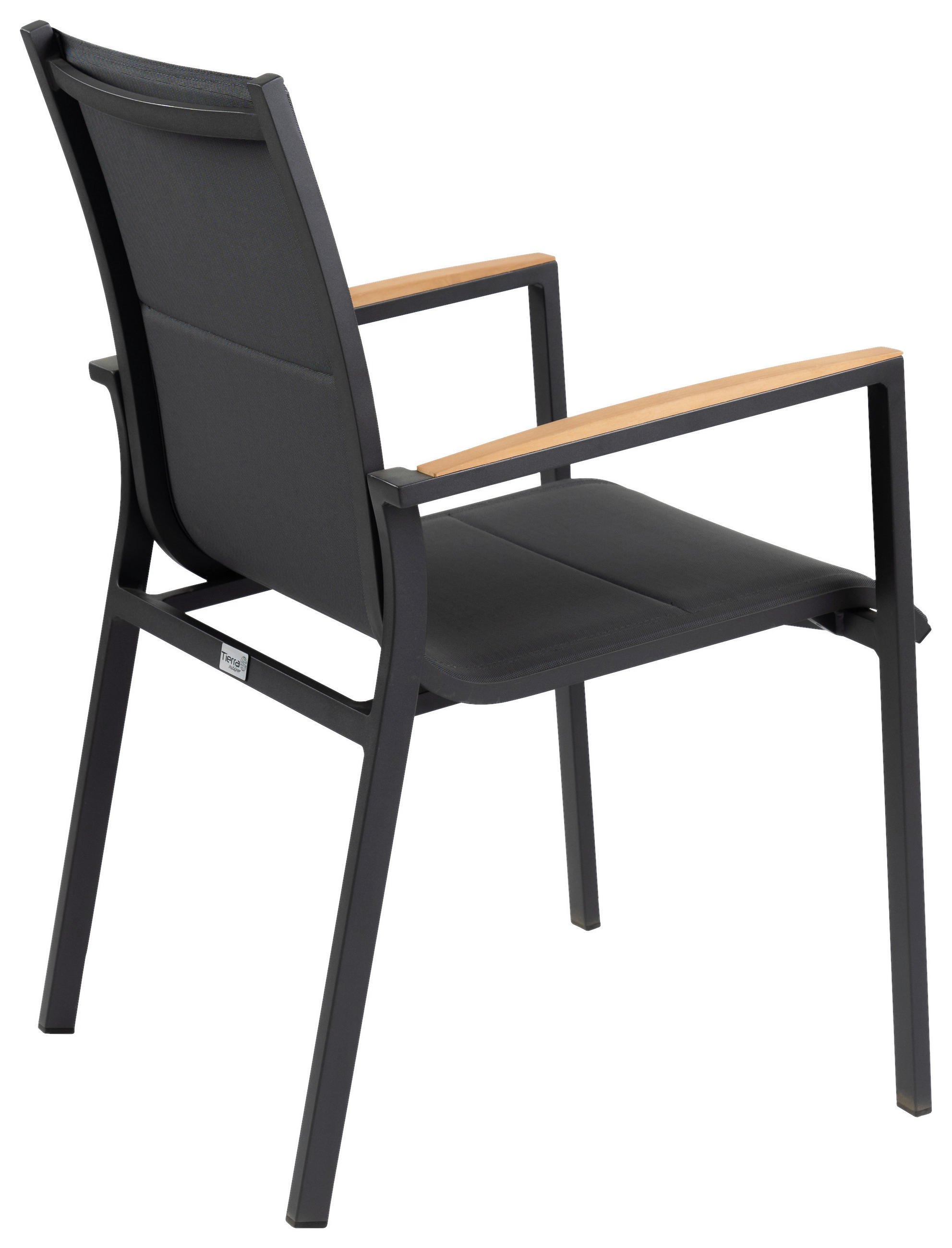 STAPELSTUHL in Holz, Metall, Textil Anthrazit  - Anthrazit/Teakfarben, Basics, Holz/Kunststoff (57/100/70cm) - Tierra Outdoor