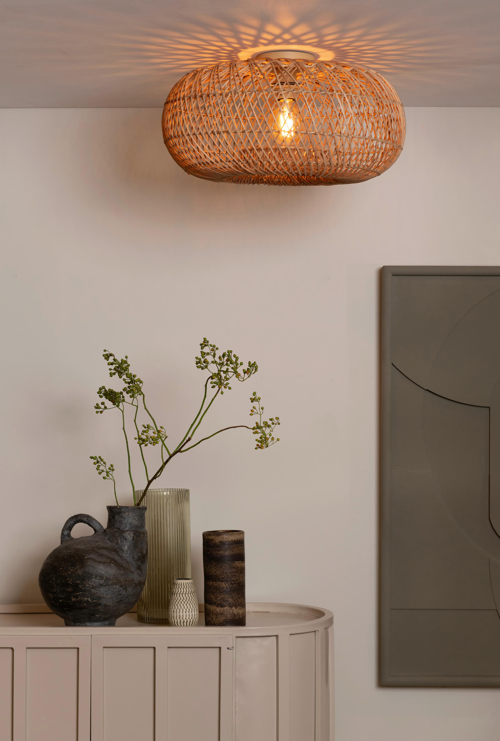 DECKENLEUCHTE  50/23 cm    - Naturfarben, Basics, Naturmaterialien (50/23cm) - Good & Mojo