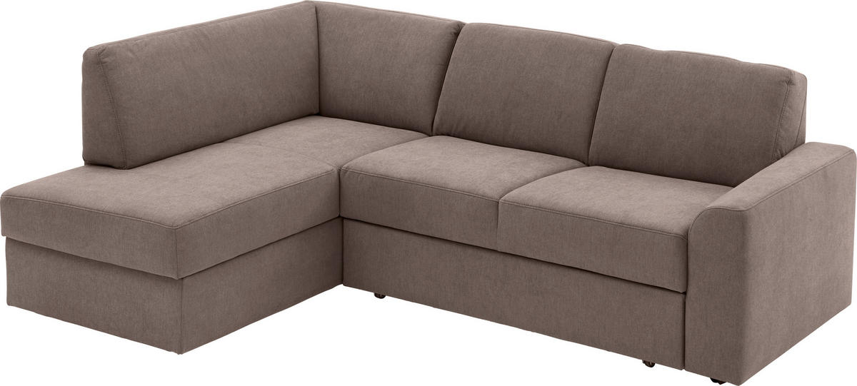 ECKSOFA in Mikrofaser Braun  - Schwarz/Braun, Konventionell, Kunststoff/Textil (165/224cm) - Xora