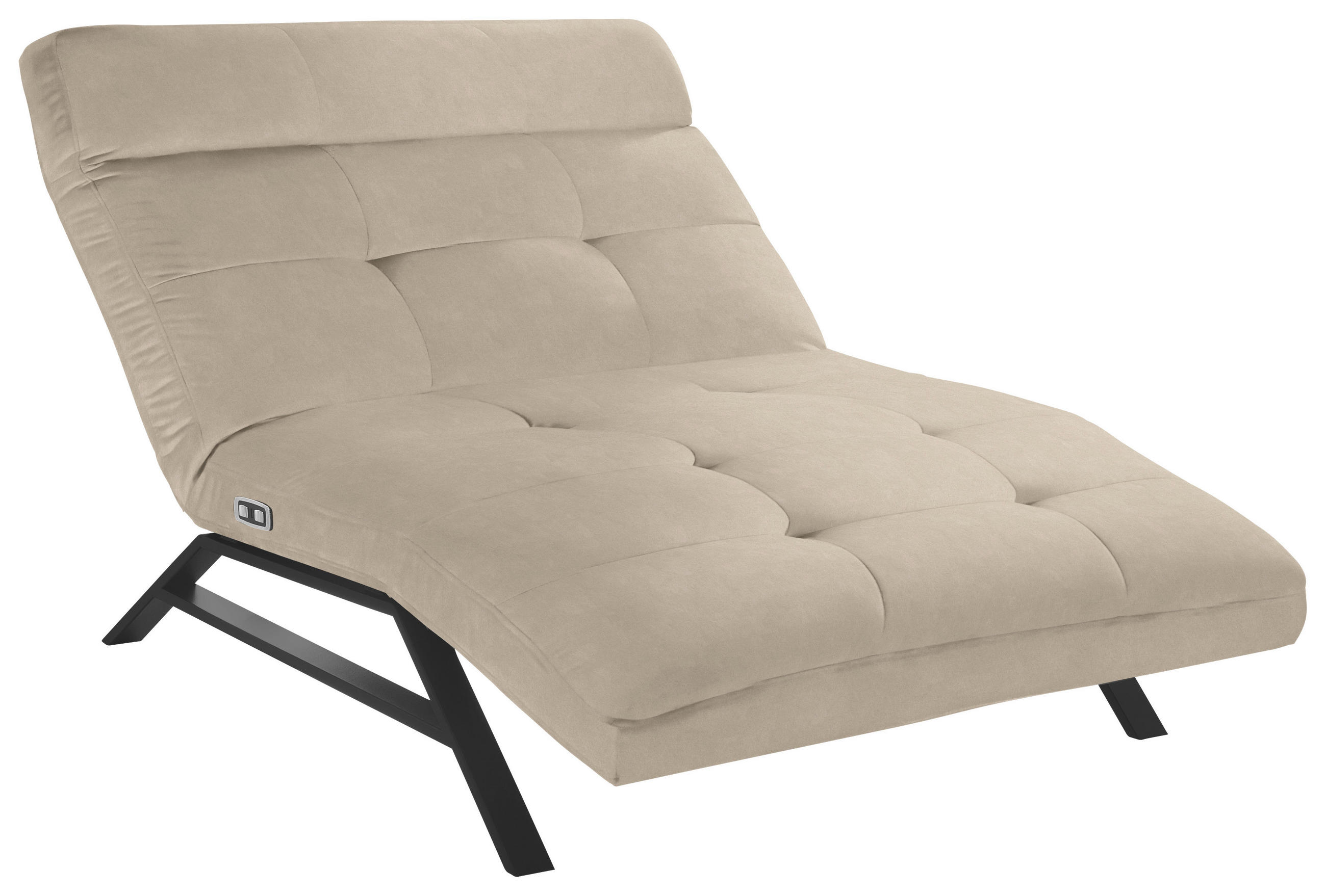 Liege mit motorischer Relaxfkt Mikrofaser Taupe  - Taupe/Schwarz, Design, Textil/Metall (120/54-113/158-198cm) - Pure Home Lifestyle