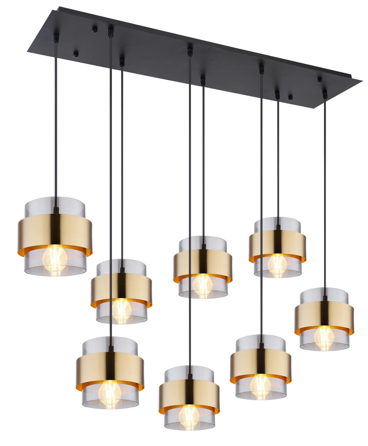 HÄNGELEUCHTE 103/31,5/120 cm   - Klar/Messingfarben, Design, Glas/Metall (103/31,5/120cm) - Globo
