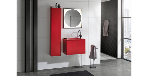 BADEZIMMER  in 70 cm  - Rot, Design, Glas/Holzwerkstoff (70cm) - Dieter Knoll