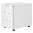 ROLLCONTAINER 39,5/51/54,8 cm - Weiß, KONVENTIONELL, Holzwerkstoff (39,5/51/54,8cm) - Venda