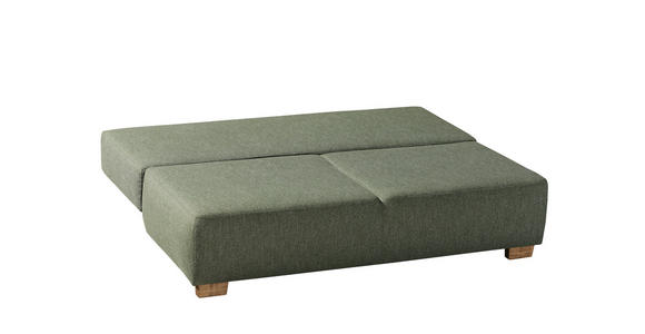 BOXSPRINGSOFA Grün  - Naturfarben/Grün, MODERN, Holz/Textil (205/93/108cm) - Novel