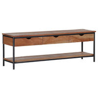 NÍZKA KOMODA, recyklované drevo, prírodná farba, 140/50/40 cm - čierna/prírodná farba, Trend, kov/drevo (140/50/40cm) - Livetastic