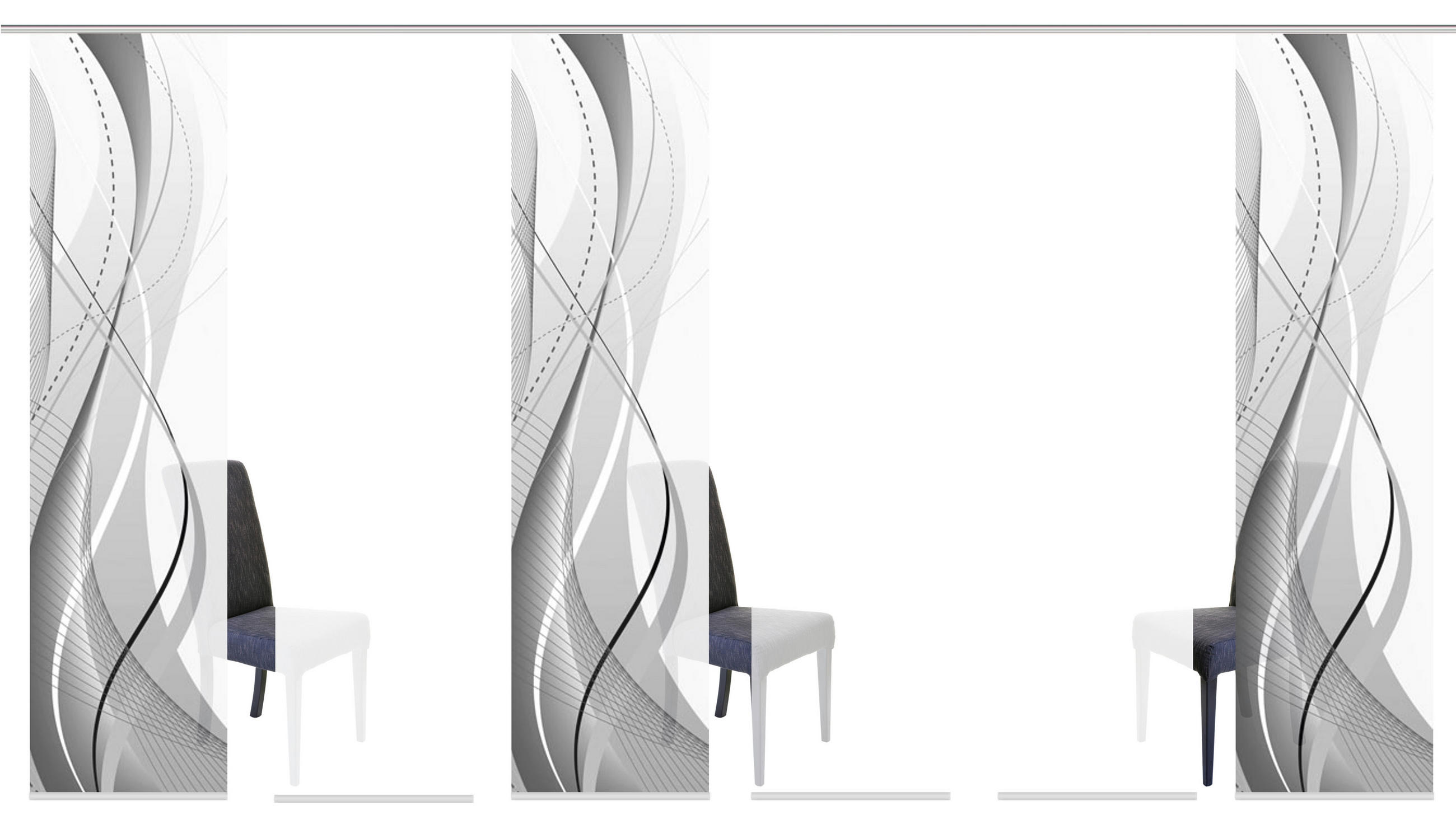 FLÄCHENVORHANG  6 Stück  halbtransparent  6x60/245 cm   - Grau, Design, Textil (6x60/245cm)