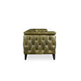 CHESTERFIELD-SOFA  in Echtleder Grün  - Schwarz/Grün, LIFESTYLE, Leder/Holz (220/77/91cm) - Ambia Home