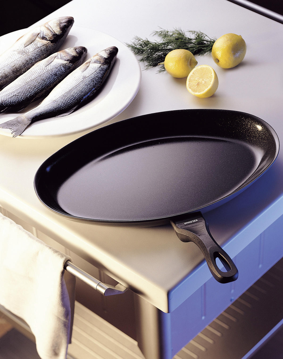 FISCHPFANNE  - Alufarben, Basics, Metall (41/28cm) - Kelomat