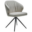 STUHL Echtleder Cappuccino  - Schwarz/Cappuccino, Design, Leder/Metall (61/84/61cm) - Dieter Knoll