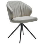 STUHL Echtleder Cappuccino  - Schwarz/Cappuccino, Design, Leder/Metall (61/84/61cm) - Dieter Knoll