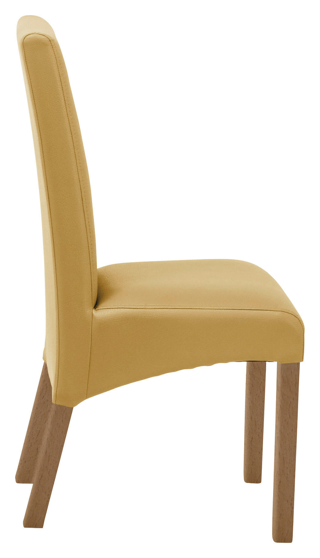STUHL Lederlook Buchefarben, Currygelb  - Currygelb/Buchefarben, KONVENTIONELL, Holz/Textil (47/102/57cm) - Carryhome