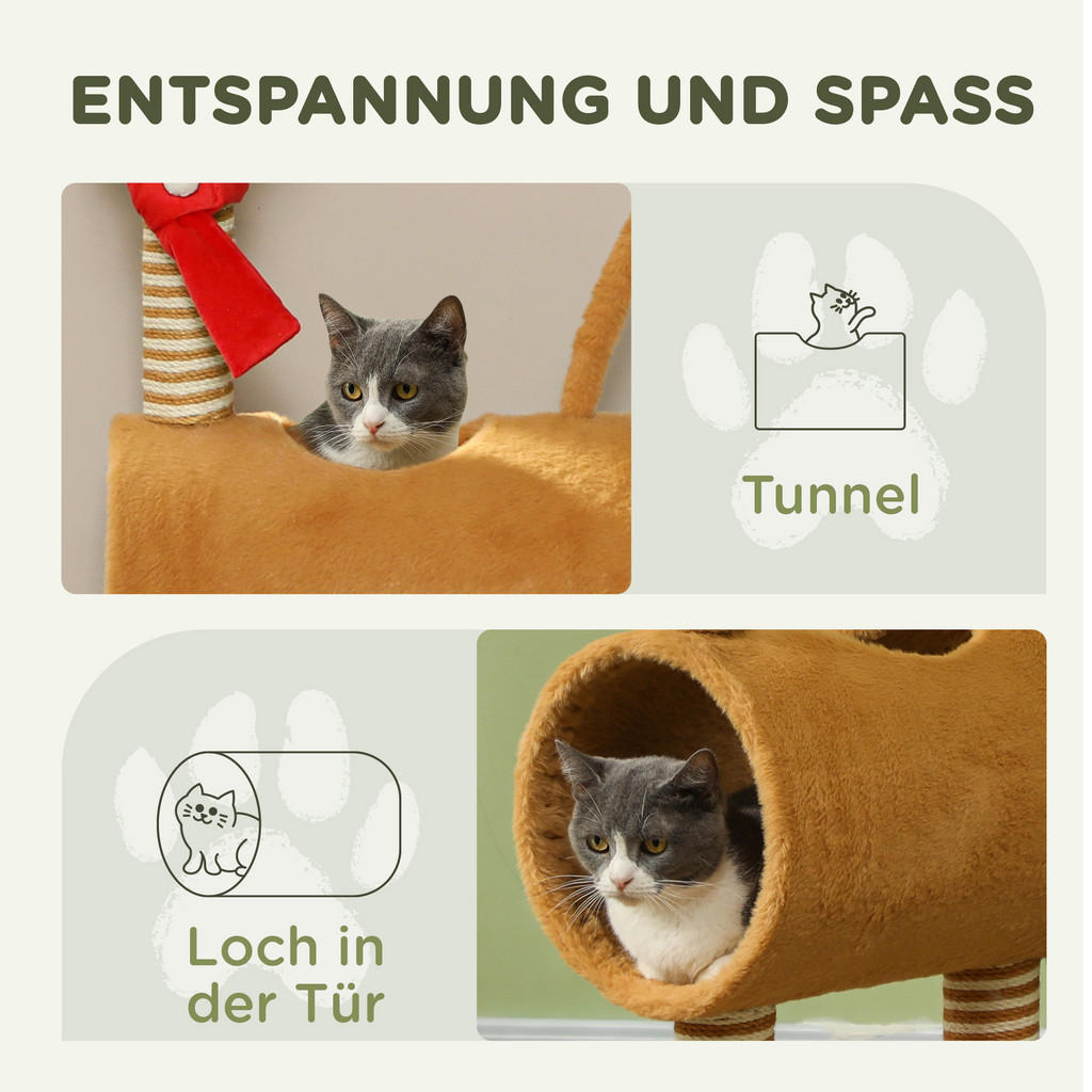 Thumbnail - PawHut Kratzbaum braun Polyester B/H/L: ca. 34x98x48 cm