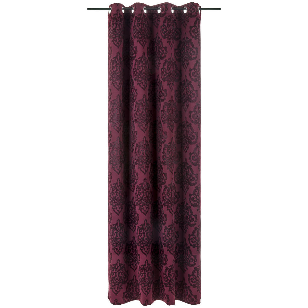 Thumbnail - Verdunklungsvorhang Ornament dunkelrot B/L: ca. 135x245 cm