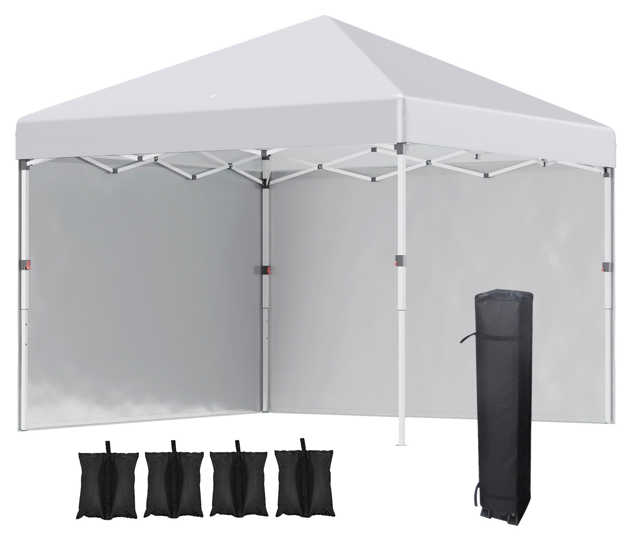 Outsunny Pavillon weiß Polyester B/H/L: ca. 297x297x274 cm