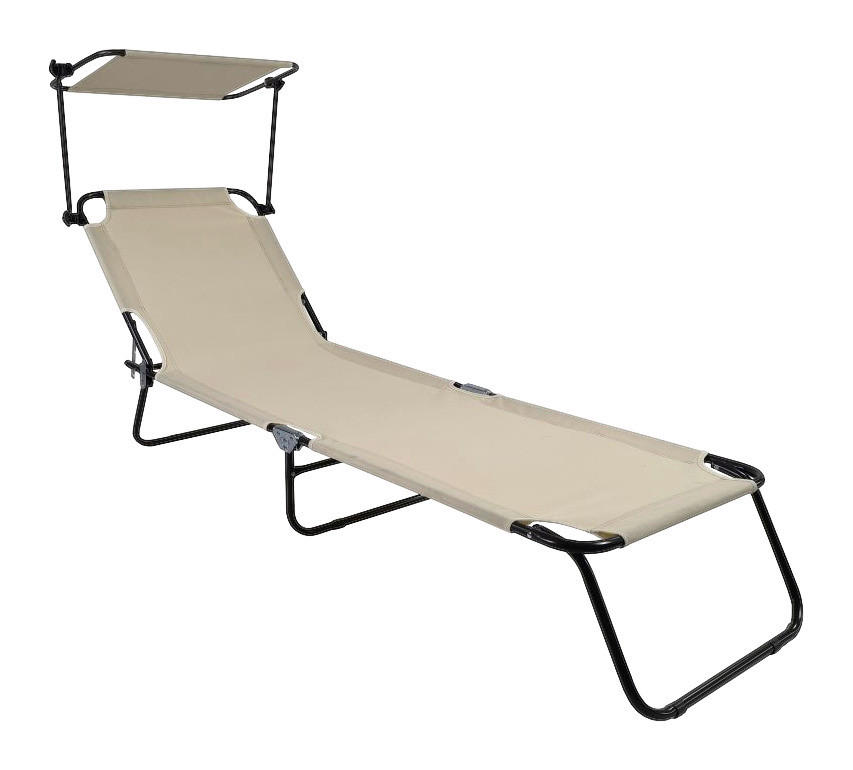 VCM Gartenliege creme Polyester B/H/T: ca. 55x24x185 cm