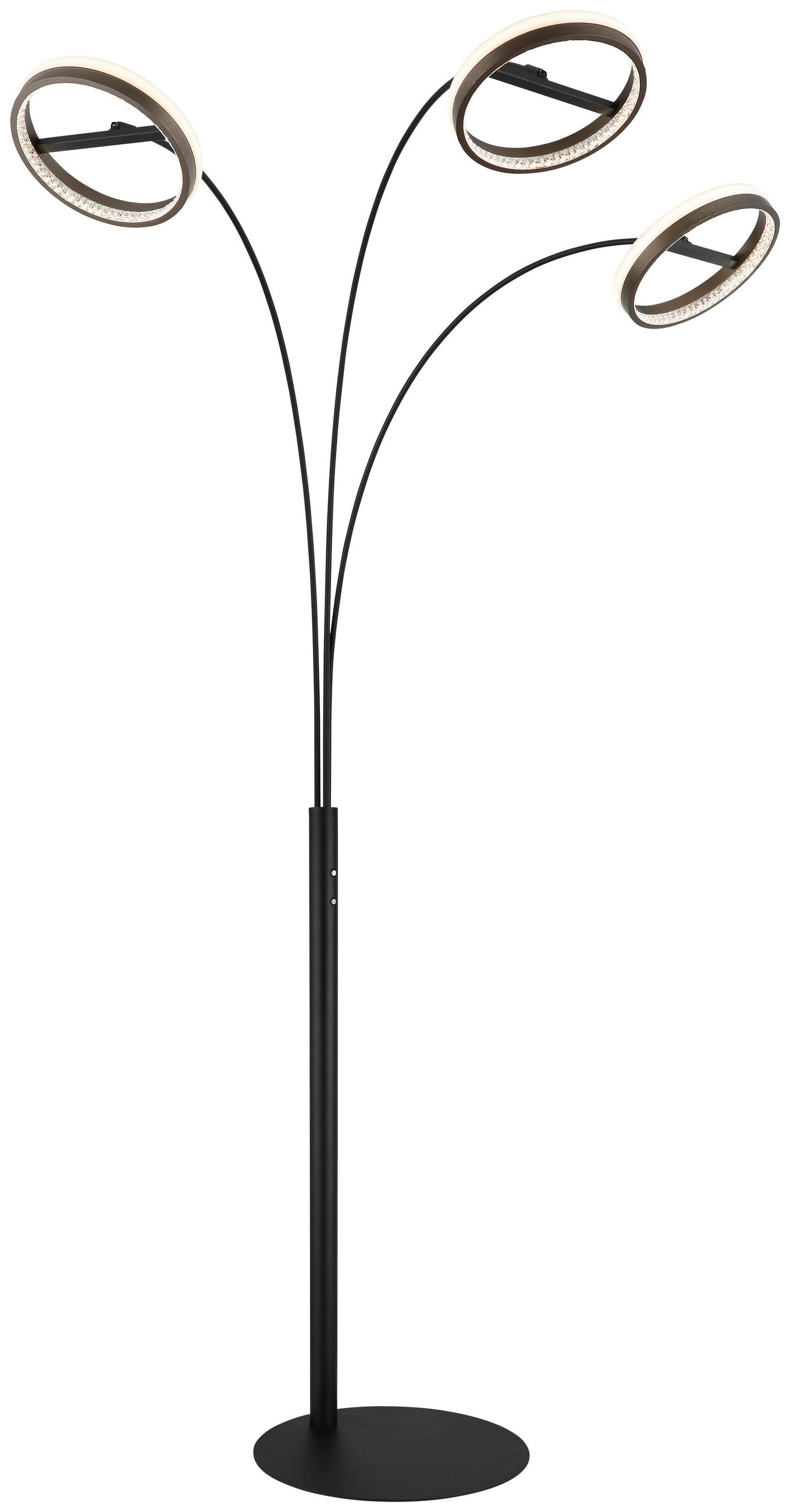 GLOBO LED-Stehleuchte DELLA 67179S1 schwarz grau Kunststoff Metall B/H/L: ca. 102,3x190,2x83,7 cm 1 Brennstellen