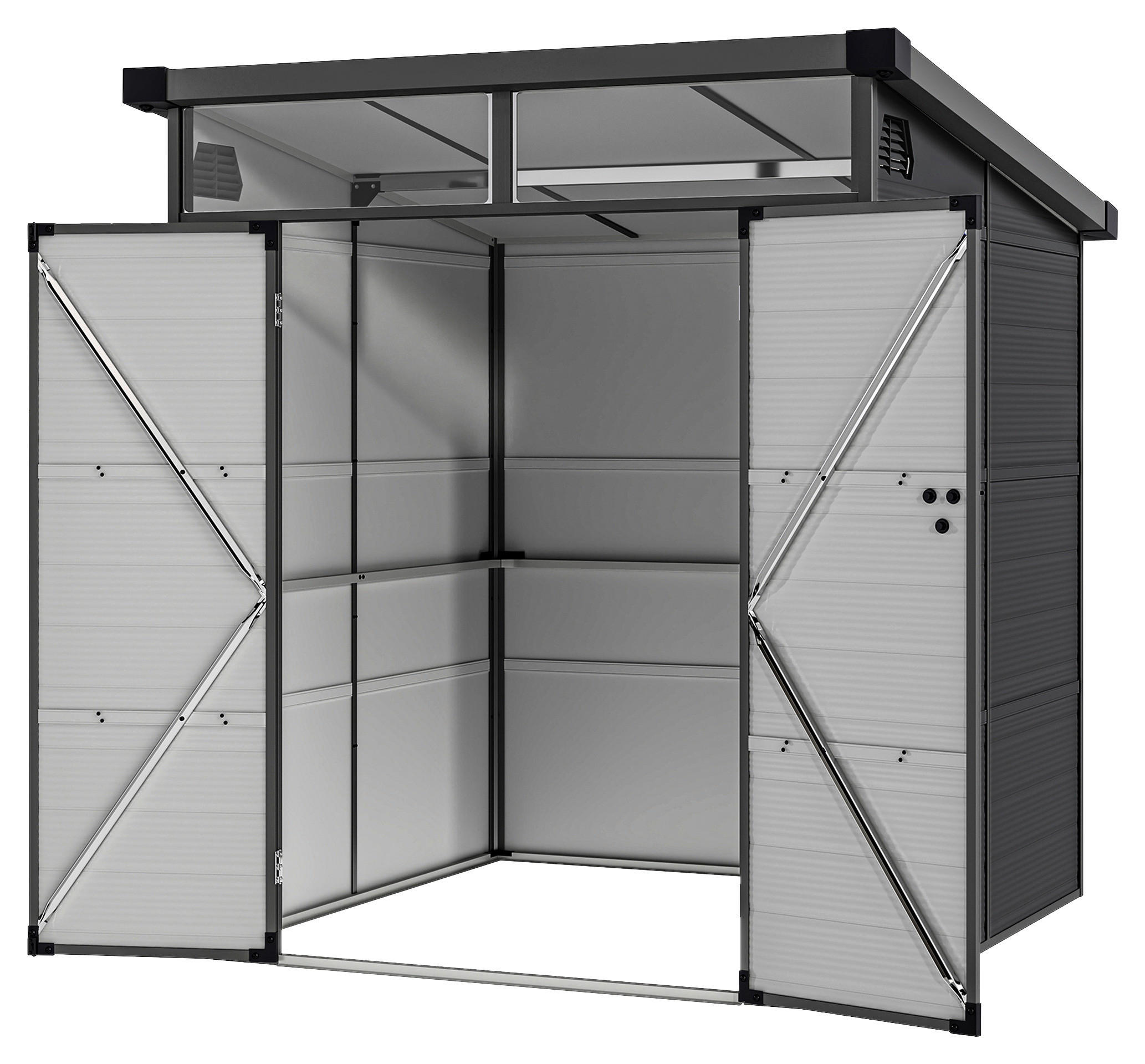 Outsunny Gerätehaus dunkelgrau B/H/L: ca. 190x215x191 cm