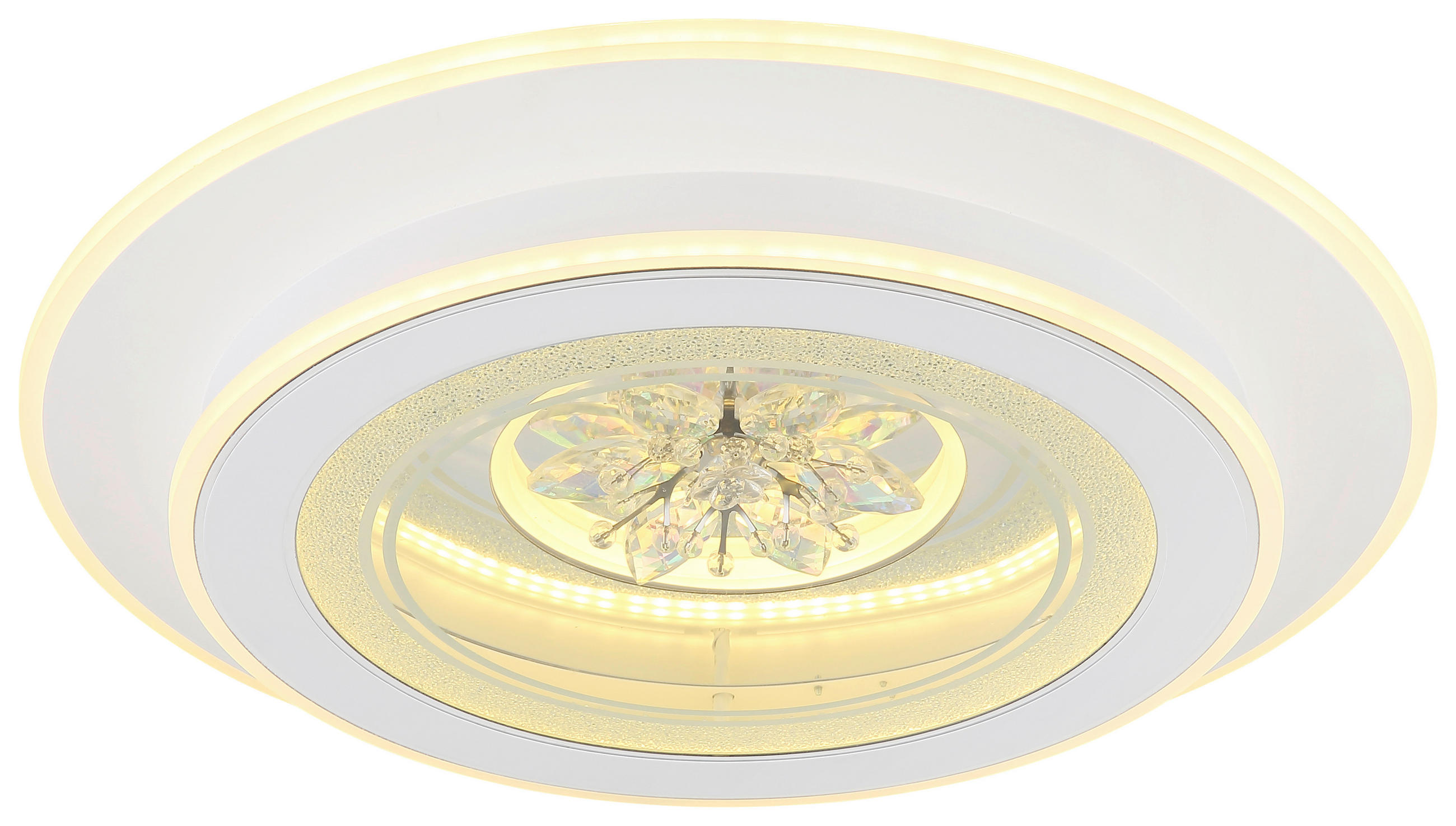 GLOBO LED-Deckenleuchte transparent weiß Opal Metall Kunststoff H/D: ca. 6,5x46 cm