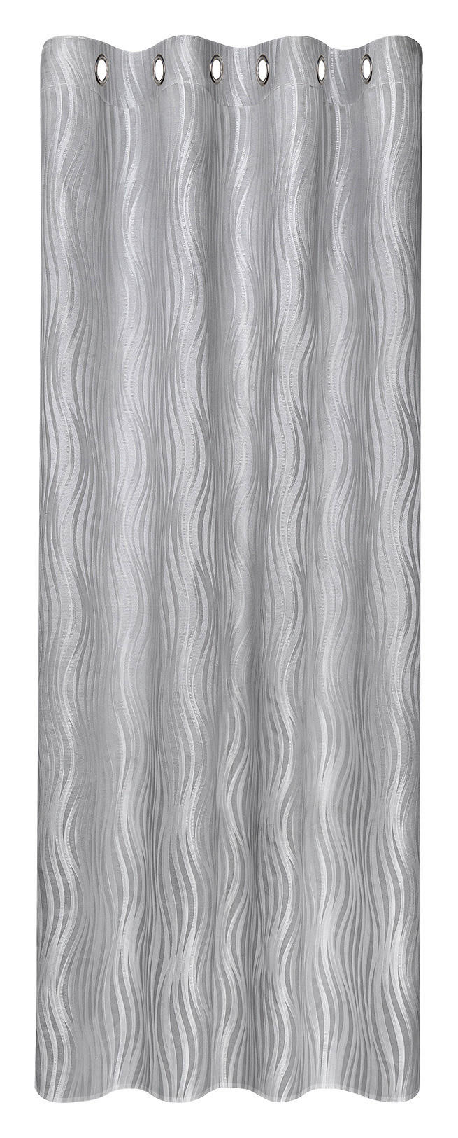 Thumbnail - Happy Home Ösenvorhang Wellen silber B/L: ca. 145x245 cm