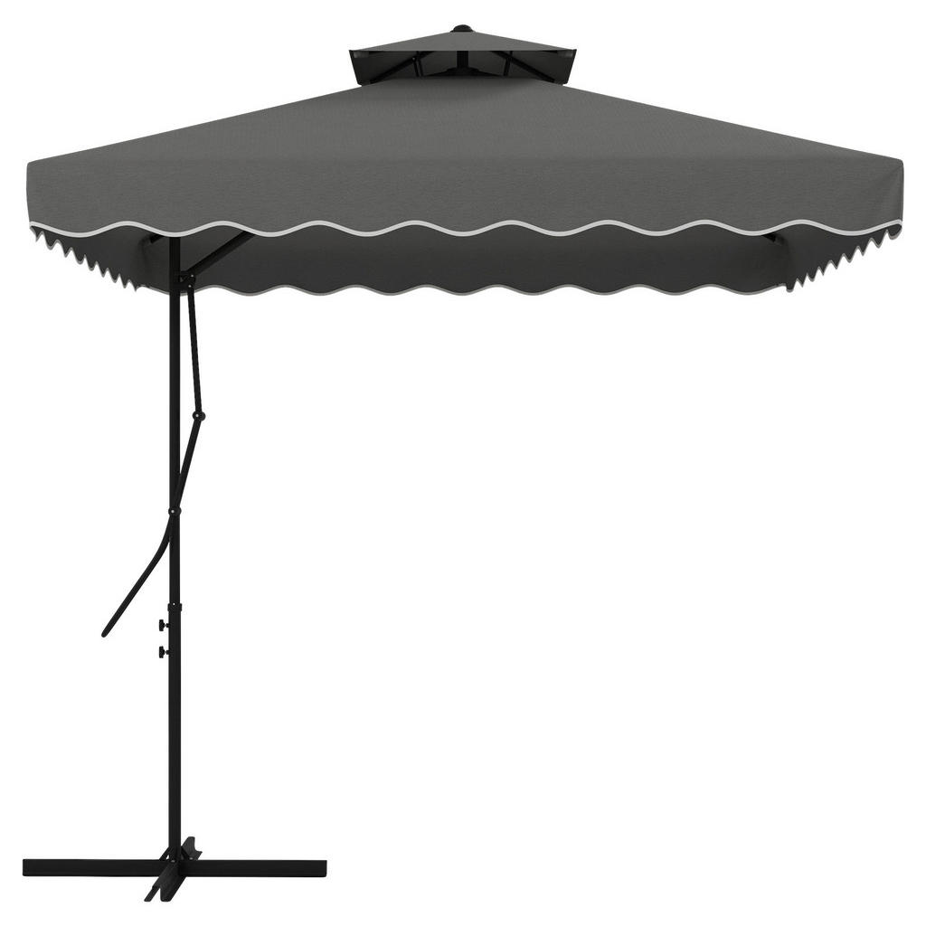 Outsunny Sonnenschirm dunkelgrau Metall B/H/L: ca. 243x251x243 cm