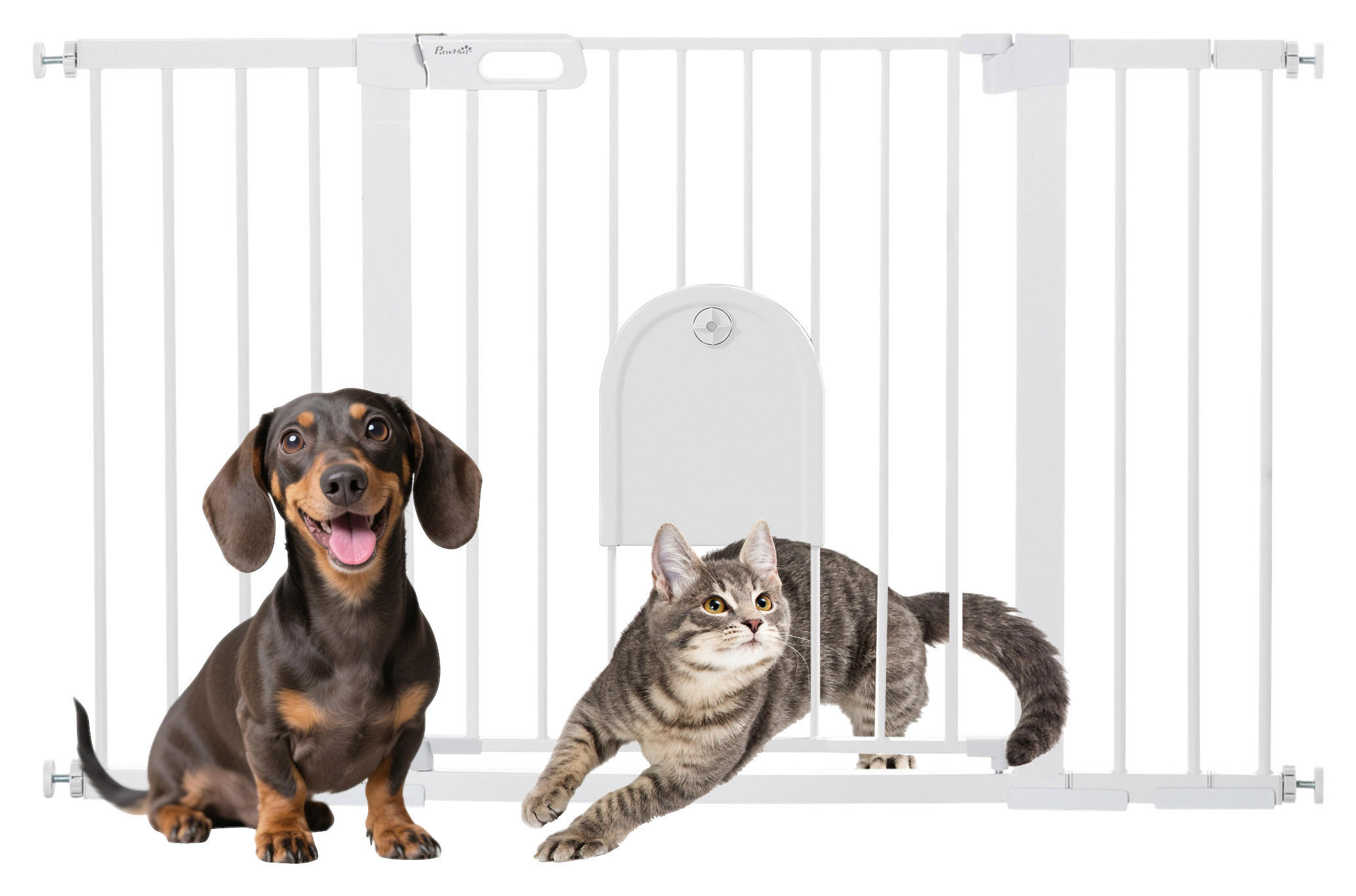 PawHut Türschutzgitter weiß Metall B/H/L: ca. 2x76x131 cm