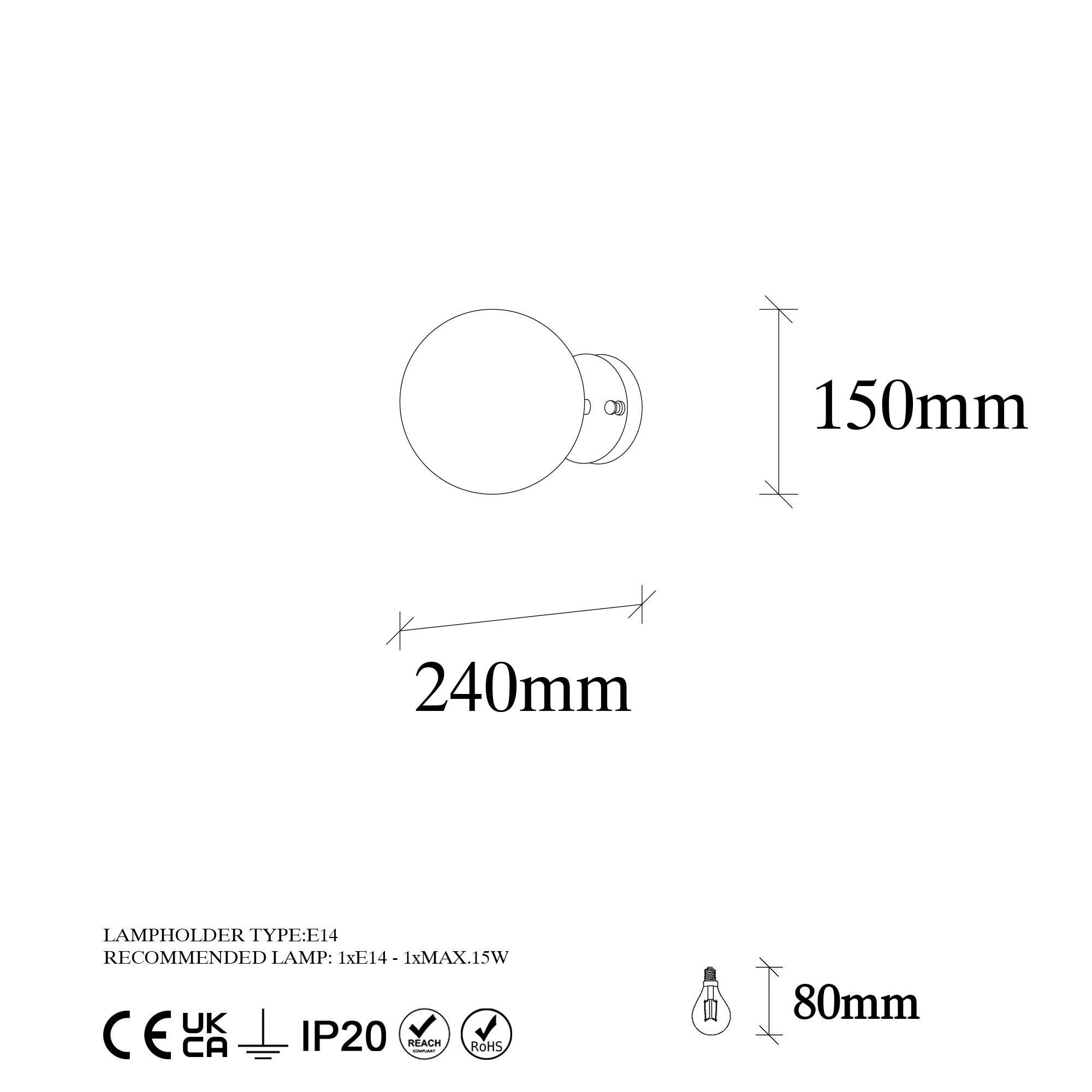 Thumbnail - Opviq Wandleuchte Atmaca bronze Metall Glas B/H/T/L/D: ca. 15x24x15x15x15 cm E14 1 Brennstellen