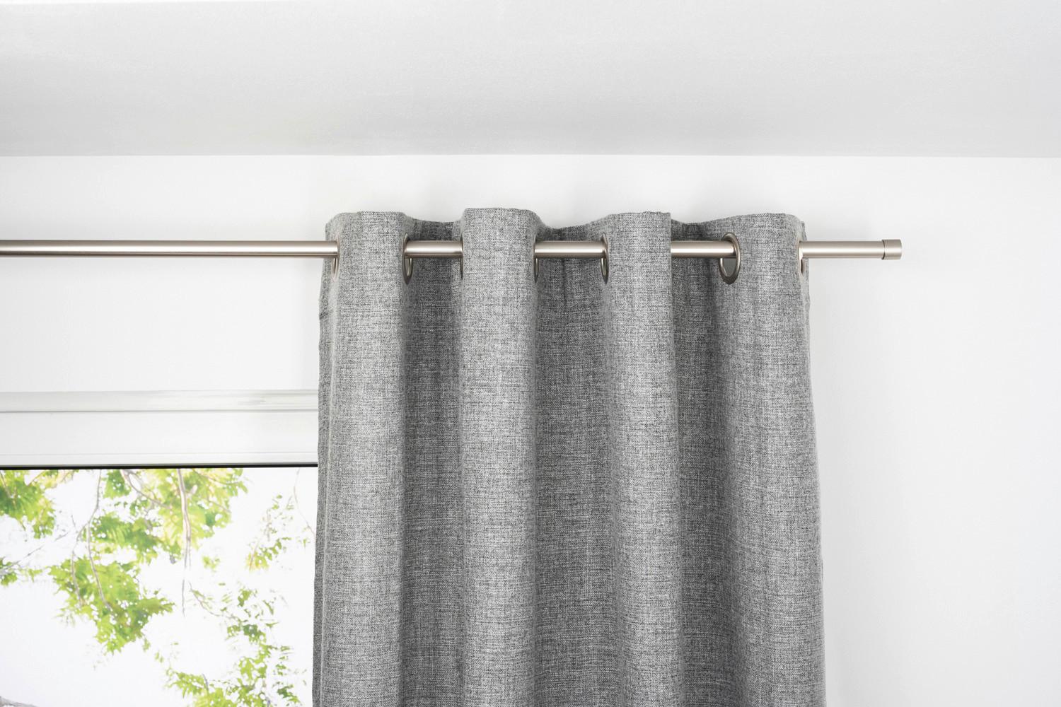 Thumbnail - Ösenvorhang 2er Pack Chalet grau B/L: ca. 135x300 cm